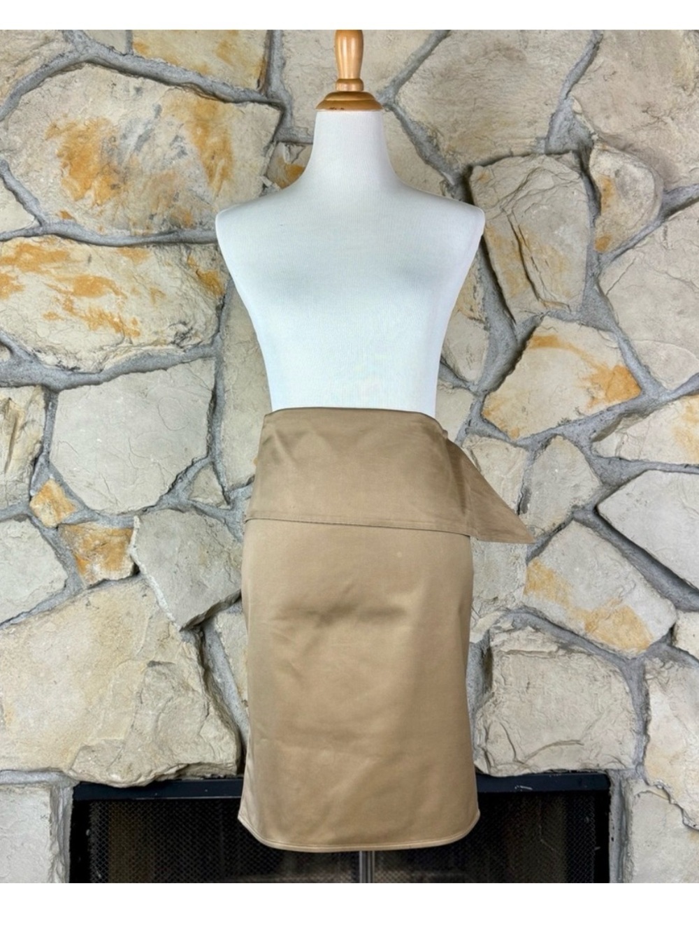 Gucci 2003 Collection Cotton Sateen Knee-Length Skirt Umber | IT42, US6